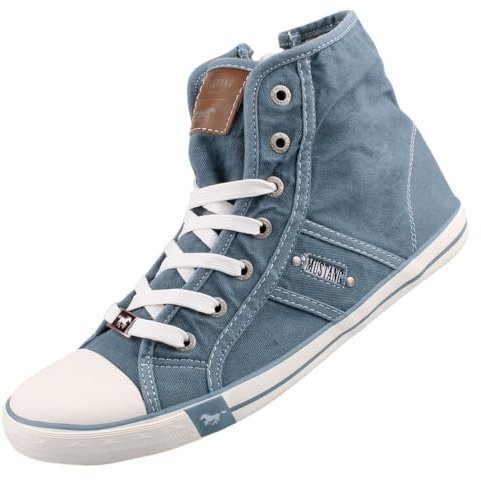 MUSTANG Damen Canvas High Top Sneaker Blau EU 40