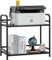 HDANI Druckertisch2 Ebenen,Küchenregal,Mikrowellen Regal,Druckerständer mit verstellbaren Füßen und arretierbaren Rädern,Druckerwagen,Industrie-Design,60×35×61cm,für Büro Wohnzimmer Küche,Schwarz