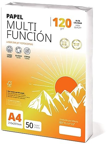 Ofituria Kopierpapier, DIN A4, 120 g/m2, 50 Blatt, Mehrzweckpapier für Laser- und Tintenstrahldrucker, Kopierer, Bürobedarf, Schulbedarf, Packung zu 50 Blatt, 120 g