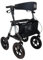 Rollator für draußen mit 30 cm Luftbereifung Sitzfläche und Rückengurt mit abnehmbarer Tasche - Höhenverstellbare ergonomische Griffe. Geländerollator faltbar robust und leicht aus Aluminium perlweiß