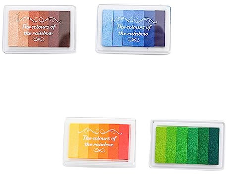 STOBOK 1Stk Spielzeug zum Stempeln mit Tinte Briefmarken für Kindertinte Scrapbooking-Zubehör Das Kreativitätsprojekt Stempelkissen für Kinder Regenbogen-Stempelkissen Gradient Bürobedarf