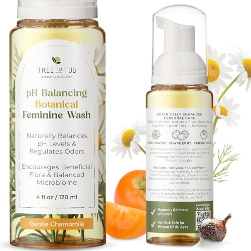 Tree to Tub pH Balance Feminine Wash for Women - Fragrance Free Vaginal Wash, Botanical Intimate Wash Women pH Balance, Intimate Soap For Women, Vagina Wash, Daily Feminine Wash, Vaginal Cleanser