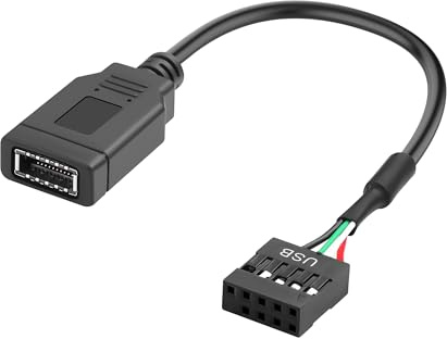 JSADZKJ USB A to Type-E Motherboard Header Extension Cable USB 2.0 9 Pin Female toUSB+USB 3.1 TypeE Motherboard Connector Adapter for Computer,Hard Disk Drives 0.95 in ((9 Pin to Type E))