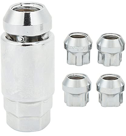 Tissting Antivol pour Écrous de Roue Coniques, Sécurité Renforcée M14x1.5 Acier Inoxydable avec Clé Unique pour Jantes 18/19/20 Pouces, Ensemble de 4 pour Protection Avancée des Pn