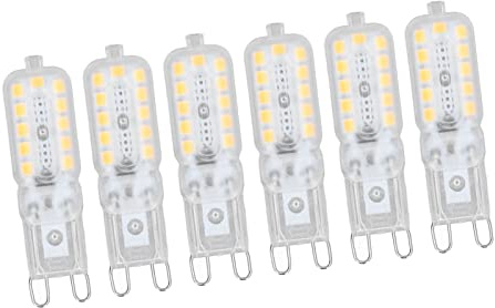 Wakects G9 LED -glödlampa, Dimbar 5W, 360 Graders Värmespridning, 6 Pack, överlägset ögonskydd, Mångsidig Belysningslösning (Naturvitt)