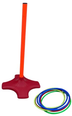 CoudarTitie Jeu de Lancer D'anneaux, Jeu de Lancer D'anneaux pour L'intérieur et L'extérieur, pour Le Parc, L'été, La Plage, Poste Rouge