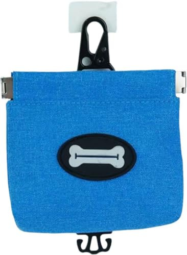 NEXUS-Borsa Addestramento per Cani con Chiusura Magnetica, Dispenser per Sacchetti Igienici, Porta Snack e Premietti con Moschettone, Accessori per Allenamento Cani e Gatti, Uso Esterno (Blu)