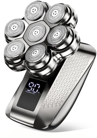 TEPOTZ 7D Electric Head Shavers for Bald Men, 5-in-1 Pro Grooming Kit, Electric Razor for Men, Waterproof Wet/Dry Use, Head Shaver, Type-C Charge, Travel-Ready/LED Display, Gift-Grade Kit, Daily