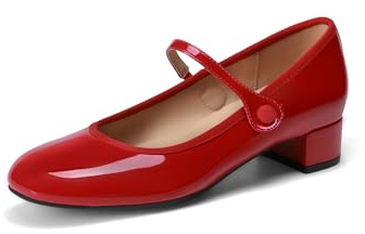 DREAM PAIRS Mary Jane bekväma valvstöd klänning klackar | Bekväma pumpar, låga tjocka klackar, smidiga gångrörelser, finskor med stängd tå för proffs, som flygvärdinnor