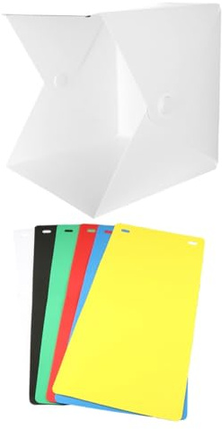 OATIPHO Scatola Luminosa Portatile LED Pieghevole per Fotografia Doppia Striscia Luminosa, Materiale Abs, Colore Bianco, per Sfondi Fotografici e Prevenzione di Ombre