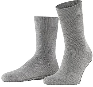 FALKE Homepads M Hp algodón lana puños en la suela 1 par, Calcetines para casa , Gris Light Grey 3400, 43-46