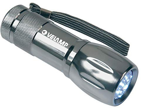 VELAMP IN240 Adventure Torcia 9 LED con Astuccio, in Metallo