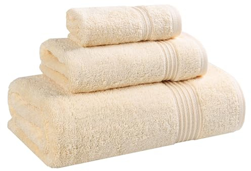 Superior Collection 100% Premium Long-Staple Combed Cotton 3-Piece Towel Set, Canary