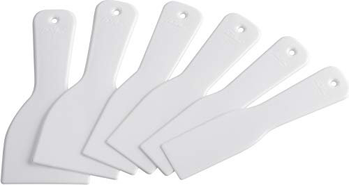 Meister Kunststoffspachtel-Satz 6-teilig - 40 mm, 50 mm & 80 mm - Elastisch & Unzerbrechlich - Zum Verfüllen & Glätten - Mit handlichem Griff / Glättespachtel / Fugenspachtel / 4231600