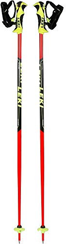 LEKI Kinder Worldcup Lite SL Skistöcke, Neonrot/Schwarz/Weiß/Neongelb, 90 cm