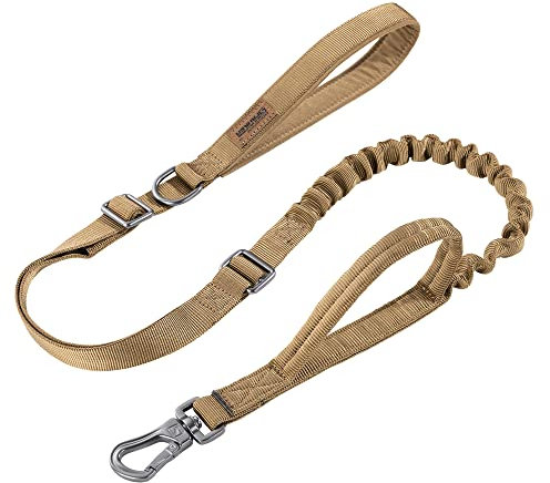 EXCELLENT ELITE SPANKER Taktische Heavy Duty 5-6FT einstellbar kein Zug Militär Bungee Hundeleine elastische Leinen Seil mit 2 gepolsterte Kontrolle Handle für Medium Large X-Large Hund(COB)