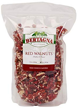 California Grown Red Walnuts, 100% Natural, Raw, Shelled Halves and Pieces, 1 Pound - Non-GMO Verified