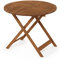 Furinno Outdoor Hardwood Sunlight Folding Table with Umbrella Hole, Wood, Natural, 88.9 x 88.9 x 71.9
