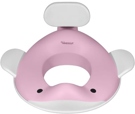 Kindsgut Réducteur de toilette baleine pour enfants, conception de baleine adaptée aux enfants, dans des couleurs subtiles et modernes, adapté aux enfants, Rose pâle