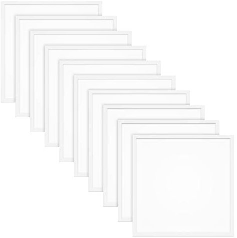 10x LED Panel 62x62cm 40W 6000K tageslichtweiß 4800lm 120 Lumen/Watt flimmerfrei blendfrei UGR<19 Einbau Rasterleuchte Einlegeleuchte Deckenleuchte Odenwalddecke OWA 620x620x12mm