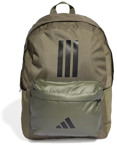 adidas Unisex CLASSIC THREE STRIPES BACKPACK BACK TO SCHOOL, olive strata/black, One Size