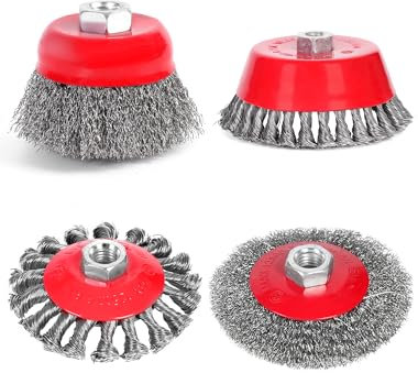 Drahtbürsten für Winkelschleifer mit M14 Gewinde, 75mm Topfbürste & 100mm Rundbürste Stahldrahtscheibe zum Entrosten, Reinigen & Schleifen für Metallbearbeitung & Oberflächenvorbereitung