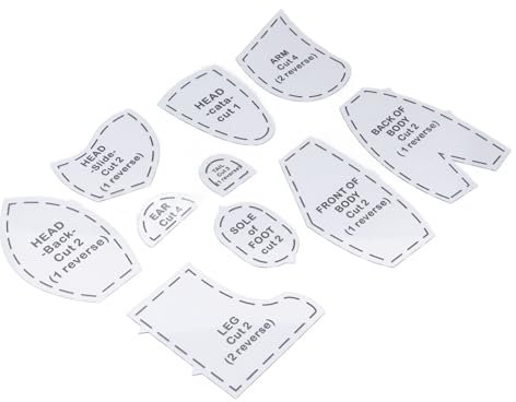 Memory Bear Schnittmuster-Set DIY entzückende Puppen-Vorlagen mit Acryl-Material, einfache und angenehme Quilt-Reise, Länge: 38 cm