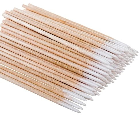 Cotton Buds, 400 PCS Cotton Swab Wooden Stick Cotton Swab Cotton Swabs Pointed Tip Makeup Cosmetic Applicator Sticks for Eyebrow Tattoo Beauty Make-up Color Nail Seam Dedicated Dirty Picking Sticks