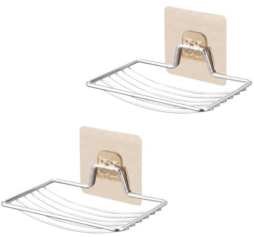 2 Jaboneras Autoadhesivas Fuertes, Jabonera Autoadhesiva Montada en La Pared, Jabonera de Acero Inoxidable, Soporte de Pared para Jabón, Cesta de Jabón de Acero Inoxidable, para Ducha, Baño
