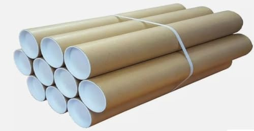 Sunrise Packaging 10 x Heavy Duty A2 Postal Tubes - Size 460mm x 50mm with End Caps | Reusable Shipping & Mailing Tubes - Ideal for Posters, Art, Documents, and Blueprints