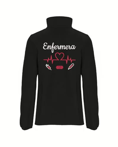 Veste Polaire brodée personnalisée pour Femme. Modèle Ligne DE Vie - CŒUR. Idéale pour Le Personnel Soignant. Cadeau personnalisé. Fermeture éclair et Poches. Cadeaux TPMAS.