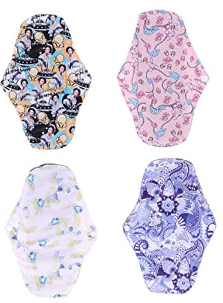 Ipetboom 4stücke Waschbare Sanitary Pads Aus Bambusaktivkohle Wiederverwendbare Menstruationsunterlagen Für Damen Pflegekissen Für Menstruation Und Komfortabel