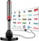 2024 Newest TV Aerial - Indoor TV Aerial for Smart TV with Signal Booster - Digital TV Aerial for Freeview TV 560+ Miles Long Range Support 4K 1080P -With Magnetic Base /16.4FT Coax Cable