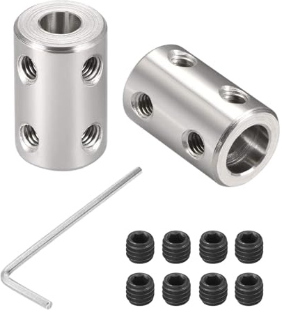2 Pezzi 8mm a 12mm Accoppiamento Rigido, L22 x D18 Accoppiatore per Albero a Vite Connettore Motore in Acciaio 45# per Stampanti 3D, Accessori Motore