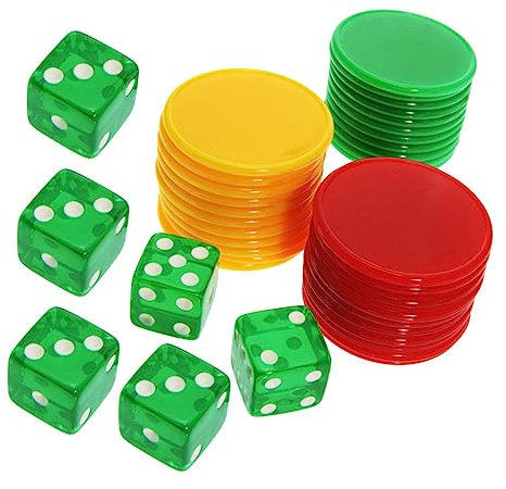 KICHOUSE Set Di 60 Gettoni Da Bingo E Dadi Interessante Accessorio Di Gioco Per Ragazzi E Ragazze Adulti