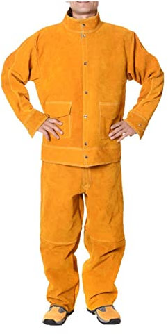 YQVEOT Tablier de Soudure, Vêtements de Protection du soudage Soudeur de soudage des vêtements d'isolation soudeurs Fournitures d'atelier(Giallo,XX-Large)