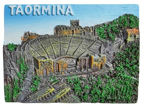 Taormina Sicilia Italia Calamita da Frigorifero Ricordo Turistico Frigorifero Magnete Decorativo Dipinto