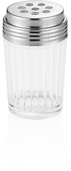 Spargitore Ø 7 cm, altezza 11,5 cm, perforazione 8 mm, vetro, acciaio al nichel cromato 18/8