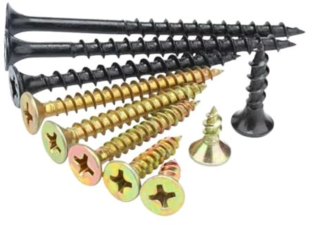 YANGC Tornillo for madera M4 de cabeza avellanada cruzada, rápido, autorroscante, negro/zinc, punta plana, tornillo for paneles de yeso, clavo de fibra(Black,M4x20mm-30pcs)