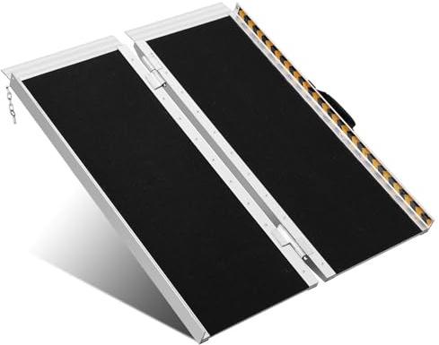 Garvee Rampe d'accès Portable en Aluminium antidérapant pour Fauteuil Roulant – Idéale pour Maison, seuils, marches, escaliers et Scooters – Haute capacité – Capacité 800 lbs, Longueur 3 Pieds