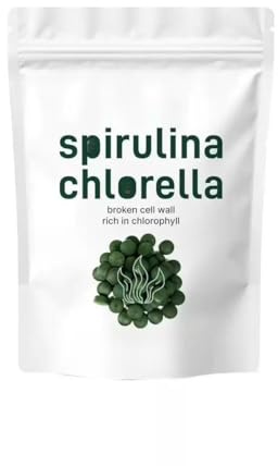Spirulina Clorella, Miscela Di Alghe | Parete Cellulare Rotta | Per Un Migliore Assorbimento, Non OGM, Senza Riempitivi