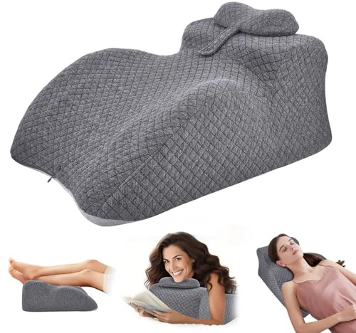 Cojín Lumbar para Parejas, cojín de Lectura en cuña con Espuma viscoelástica, ergonómico Antideslizante multifunción para Espalda Cuello piernas, Cama sofá, Dormir Leer Sentarse