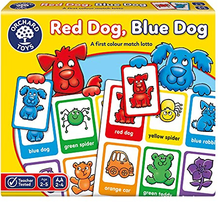 Orchard Toys Red Dog Blue Dog Lotto Game, A Fun First Matching and Memory Game, Perfect For Children Aged 2-5, Develops Memory Skills