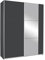 Rauch Möbel Kronach Schrank Schwebetürenschrank, 2-türig, Grau metallic, Schwarz, mit 1 Spiegel, inkl. Zubehörpaket Basic 2 Kleiderstangen 2 Einlegeböden, BxHxT 175x210x59 cm