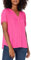 Amazon Essentials Women's Relaxed-Fit Short-Sleeved Woven Blouse, Hot Pink, L