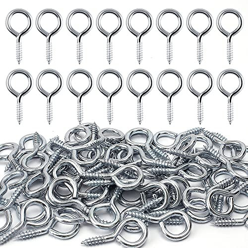 Tornillos para ojal, 60 ganchos para atornillar, gancho de ojo de acero al carbono, horquilla de ojo galvanizada para hardware proyectos de artesanía y decoración (4 cm x 1,2 cm x 0,5 cm)
