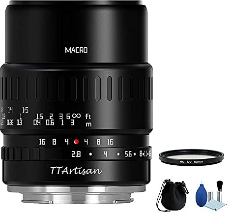 TTArtisan 40 mm F2.8 APS-C Makroobjektiv 1:1 Vergrößerung, manueller Fokus, Kameraobjektiv für Fuji Fujifilm X Mount Kamera XT10 XT20 XT3 XT30 XT4 XT100 XE3 XA1 XA2 XA3 XPRO2 XS10
