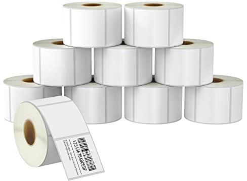 BETCKEY - 57mm x 51mm(2,25 in x 2 in) Perforées Étiquettes Thermiques pour Code-Barres et Adresse Compatible avec les imprimantes Zebra et autres [10 Rouleaux/7000 Étiquettes]