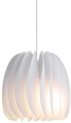 XYBZJP Modern Simple Style Iron Chandelier,Creative Pleated Acrylic Lampshade,E27 Light Source Single Head Hanging Light,White Ceiling Lighting,Bedroom and Living Room Lighting Fixtures