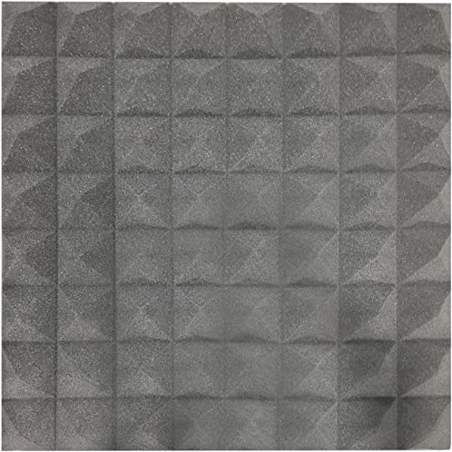 Lexsen | Paneles Absorbentes de Estudio 50x50x5cm FOAM50A | Color Negro | Tipo pirámide | 45% de aislamiento acústico dentro de los 80 dB